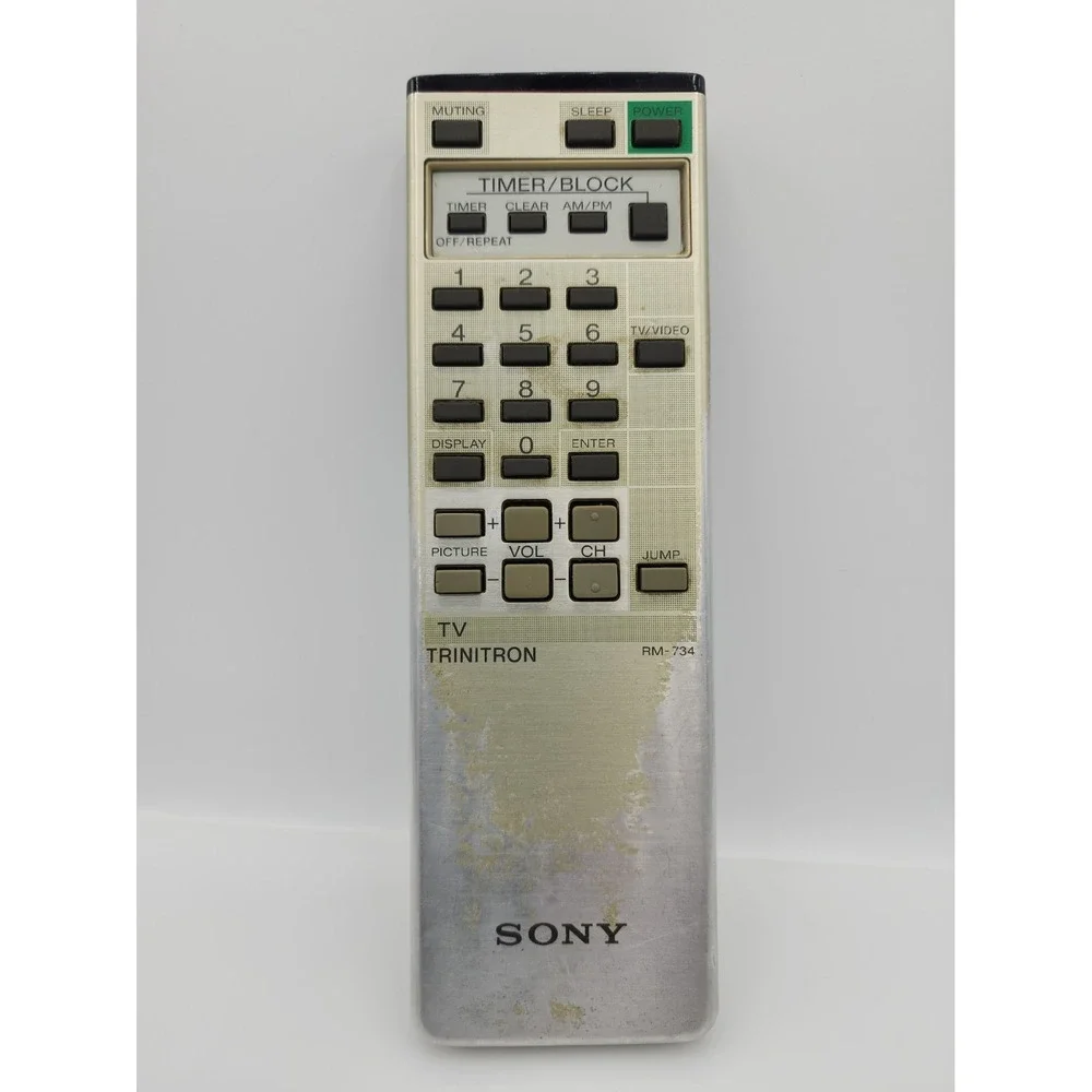 Sony Trinitron Remote Control RM-734 OEM Gray Vintage TV Remote